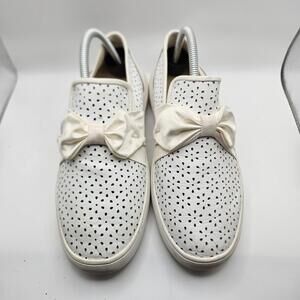 Mark Nason Women Brynlee White Leather Bow Slip In Loafers Size US 9 UK 6 EU 39